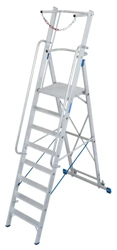Stabilo Stufen-Stehleiter mit großer Plattform - Aluminium Stehleiter mit 8 Stufen, 150 kg Tragfähigkeit und großer Plattform für mehr Sicherheit und Komfort beim Arbeiten in der Höhe.