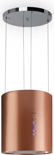 Barett Inselabzugshaube Ø35cm Umluft 558 m3/h - Dunstabzugshaube für Kücheninseln mit modernem Design und höhenverstellbarer Funktion. Effiziente Dampfabsaugung mit 3 Stufen und LED-Beleuchtung für eine optimale Kochumgebung.