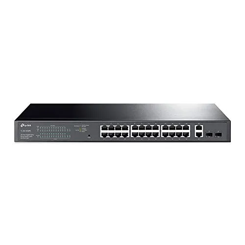 TP-Link Easy Smart TL-SG1428PE - 24-Port Gigabit Smart Switch mit PoE+ (250 W), ideal für Rack-Montage und leistungsstarke Netzwerklösungen