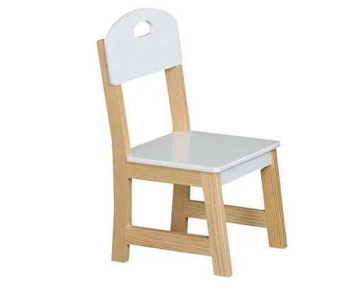 Judy Wild Kinderstuhl - Stuhl für Kinder bis 50 kg, aus der SWEET Collection mit weißer Sitzfläche und braunem Gestell, ideal für Spielzimmer oder Kinderzimmer