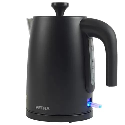 Petra PT5632MBLKVDE Elektrischer Wasserkocher - Wasserkocher mit 1,7 L Kapazität und 3000W Leistung für schnelles Kochen. BPA-frei, mit Wasserstandsanzeige und Trockengehschutz - ideal für Familien.