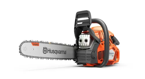 Husqvarna Motorsäge 445 II, 38cm Schwert, 2,8 PS - Benzinbetriebene Carving-Kettensäge mit 38 cm Schnittlänge, ideal für präzise Arbeiten im Garten. Ausgestattet mit Sicherheitsfunktionen und ergonomischem Design für komfortables Arbeiten.