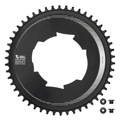 Wolf Tooth SRAM Aero-Kettenblatt 48 Z., Drop-Stop B, schwarz - Hochwertiges 48 Zähne Kettenblatt für SRAM, ideal für präzise Schaltvorgänge. Mit innovativer Drop-Stop B Technologie für optimale Kettenführung und Langlebigkeit. Perfekt für anspruchsvolle Radfahrer.