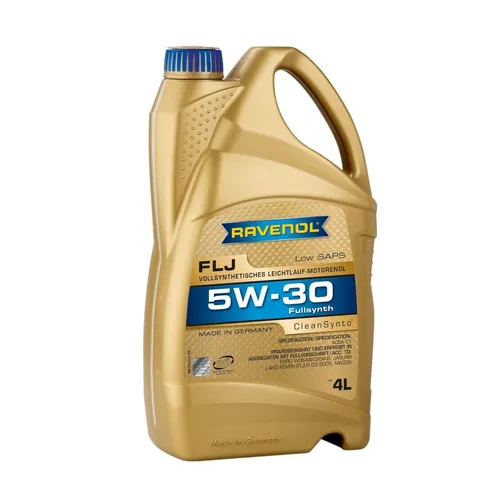 RAVENOL FLJ SAE 5W-30 Vollsynth Motoröl 4L - Hochwertiges vollsynthetisches Motoröl, ideal für Mitsubishi, Mazda und Ford Fahrzeuge. Schützt den Motor und sorgt für optimale Leistung. Hergestellt in Deutschland.