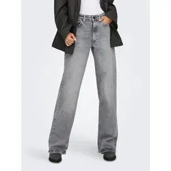 ONLY Weite Jeans ONLJuicy - Grau 26 - Jeans in unifarbenem Design mit Mid Waist und komfortablem Schnitt. Ideal für lässige Outfits, aus 79% Baumwolle für besten Tragekomfort.