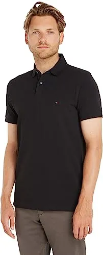 Tommy Hilfiger Herren Poloshirt 1985 Regular Fit, Schwarz (Black), 3XL - Poloshirt für Herren aus 96% Bio-Baumwolle, zeitloses Design mit hohem Tragekomfort und optimaler Passform, ideal für smart-casual Outfits und als Geschenk.