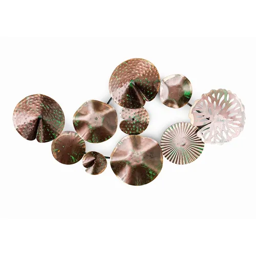 HTI-Line Wanddekoobjekt Seerose - Abstraktes Wandbild - Deko-Objekte: Stilvolles Wandbild aus Metall in Seerosen-Design, verleiht jedem Raum einen einzigartigen Touch mit gewollten Abnutzungs- und Gebrauchsspuren.