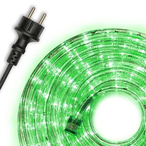 Nipach 10 m LED Lichterschlauch mit 240 LED grün – für den Innen- und Außenbereich