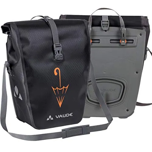 Vaude Aqua Back Deluxe Radtaschen - Wasserdichte Satteltaschen - Fahrradtaschen, 2 wasserdichte Taschen in elegantem Schwarz, ideal für Radsportler und lange Touren, perfekt für jeden Wetterbedingungen.