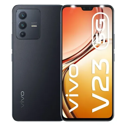 Vivo V23 5G Stardust Black 256GB Smartphone - Handy mit 6,44" FHD+ AMOLED-Display und 50 MP Dual-Frontkamera für beeindruckende Selfies und Videos. Farbwechselglas und 12 GB RAM für ein einzigartiges Nutzererlebnis.