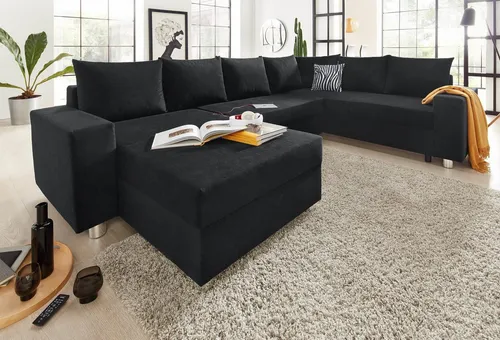 COLLECTION AB Wohnlandschaft Paris U-Form, B: 310 cm, Zierkissen & Federkern, optional Bettfunktion & Bettkasten
