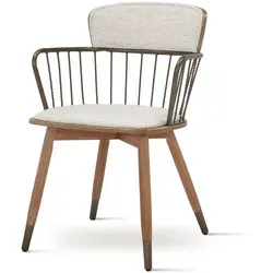 Polsterstuhl ALESSIA aus Buche in Beige 55x55x79 - Der elegante Polsterstuhl ALESSIA im Art-Deco-Stil vereint hochwertigen Bouclestoff und Buchenholz. Genießen Sie den Komfort der gepolsterten Sitzfläche und die pflegeleichte, strapazierfähige Qualität.