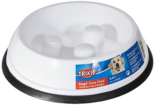 Trixie Anti Schling Napf "SLOW FEEDING NAPF, KUNSTSTOFF/TPR, 0,45 L/Ø 20 CM" - Farbenfroher Anti Schling Napf mit rutschfester Unterseite für eine entspannte Fütterung. Ideal für alle Futtersorten und spülmaschinenfest für einfache Reinigung.