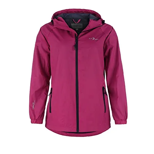Blue Wave Damen Funktionsjacke Fabienne - Wasserdichte Outdoor-Jacke in Sangria, Größe 40 - Funktionsjacke für Damen, wasserabweisend mit 5000 mm Wassersäule, winddicht und atmungsaktiv, ideal für Wanderungen und Outdoor-Aktivitäten.