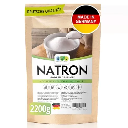 EWL Naturprodukte Natron Pulver 2200 g, Backing Soda, Natronpulver in hochreiner Lebensmittelqualität, Herstellung und Abfüllung in Deutschland