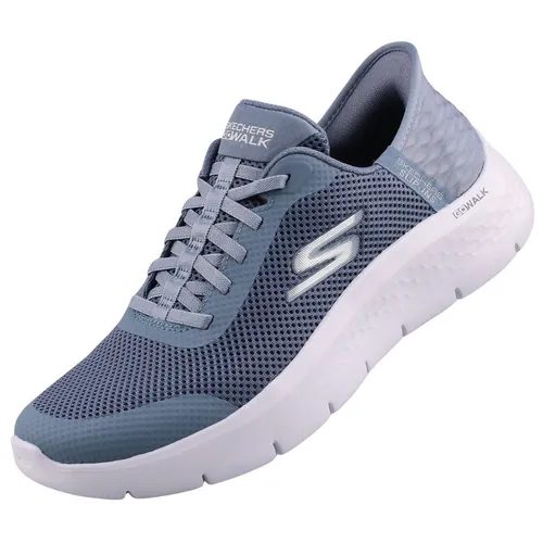Skechers Go Walk Flex Damen Sneaker - Hands Free Slip-ins, Blau, 40 EU - Damen-Sneaker mit großem Einstieg für müheloses Anziehen. Exklusives Heel Pillow sorgt für sicheren Halt und ULTRA-GO-Dämpfung für optimalen Komfort. Maschinenwaschbar für einfache Pflege.