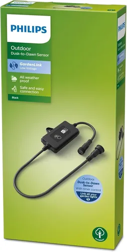 Philips Dämmerungssensor Gardenlink Schwarz IP65 - Funktionaler Dämmerungssensor für den Außenbereich, passend für Philips Gardenlink, bietet zuverlässige Steuerung der Beleuchtung bei Nacht.