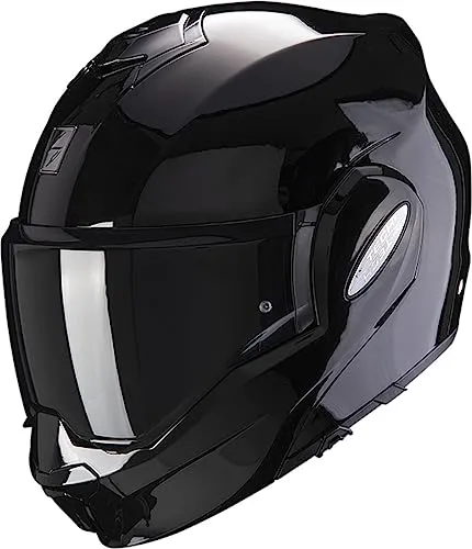 Scorpion Exo-Tech Evo Solid Klapphelm, schwarz, L (58/59) - Motorradhelm mit futuristischem Design, bietet ein extra großes Sichtfeld und ist als Integral- sowie Jethelm nutzbar. Inklusive Pinlock-Scheibe für klare Sicht bei jedem Wetter.