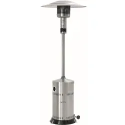 Bartscher Gas Terrassenheizstrahler 825131 - Edelstahl Heizstrahler mit Piezo-Zündung, ideal für gemütliche Abende im Freien. Mit einer Höhe von 2220 mm und einer Leistung von 13,5 kW sorgt er für wohlige Wärme.