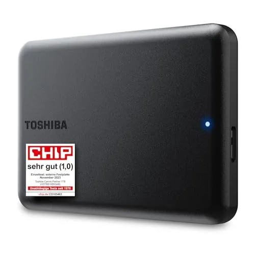 TOSHIBA Canvio Partner 1TB Portable 2.5'' Externe Festplatte, USB 3.2, Mac & Windows kompatibel.
