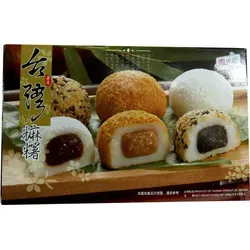 Yuki & Love Mochi gemischt 450g Family Box - Sonstige Süßigkeiten, köstliche Mischung aus Sesam-, Erdnuss- und Adzukibohnen-Reiskuchen für ein einzigartiges Geschmackserlebnis.