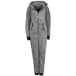 Eight 2 Nine Damen Teddyfleece Jumpsuit - Flauschiger Overall mit Kapuze und Öhrchen, ideal für gemütliche Stunden in verschiedenen Farben und Größen XS-XL