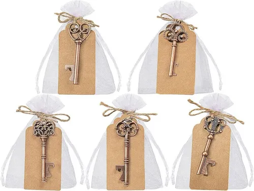 Vintage Schlüsselanhänger Flaschenöffner 50 Stück Hochzeit Einladung DIY