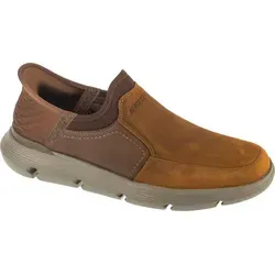 Skechers Slip-Ins Garza - Dorado 205067-CDB Herren Halbschuhe in Braun 42 - Bequeme Herren Halbschuhe von Skechers, aus hochwertigem Narbenleder mit praktischem Slip-On-Verschluss für einfaches An- und Ausziehen.
