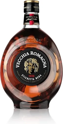 Vecchia Romagna Etichetta Nera 70cl - Italienischer Tresterbrand mit doppelter Destillation und Reifung, elegant im Geschmack und ideal pur oder auf Eis.