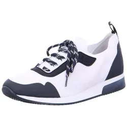 Ara Damen Lissabon Sneaker, Weiss Blau, 37.5 EU - Damen-Sneaker mit Wechselfussbett Fusion 4 Bamboo für optimalen Komfort und Unterstützung bei jedem Schritt.