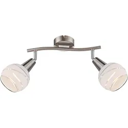 Globo Lighting Deckenstrahler 2-flammig - LED-Deckenleuchte in Weiß, hochwertiges Glas-Design, perfekt für stimmungsvolle Beleuchtung in jedem Raum.