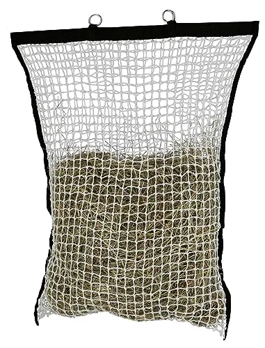 Heunetz mit Füllhilfe 83x83 cm - Heunetze & -taschen, verstärkter Klettverschluss verhindert ungewolltes Öffnen und praktischer Aufhängehaken als Befüllhilfe für eine einfache Handhabung.