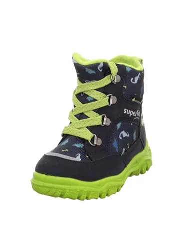Superfit Jungen HUSKY1 GORE-Tex Stiefel - Warm gefüttert in Blau/Hellgrün - Wanderschuhe mit wasserdichter GORE-TEX Membrane, atmungsaktiv und ideal für Abenteuer im Freien. Kuscheliges Warmfutter und herausnehmbare Einlegesohle sorgen für Komfort.