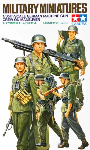 Tamiya 35184 1:35 German Machine Gun Crew On Maneuver Plastic Model Kit