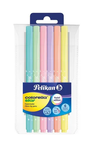 Herlitz Faserstift 6 Pelikan Fasermaler Colorella Star C 302 PASTELL / mit 6 verschiedene