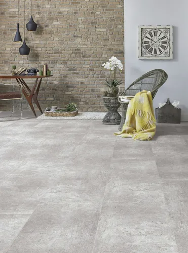 Click-Vinylboden Fliese Luxemburg - Hochwertiger Klick-Vinylboden in eleganter Steinoptik, ideal für Fußbodenheizungen und feuchte Räume. Pflegeleicht und hygienisch, perfekt für Allergiker und Haushalte mit Tieren.
