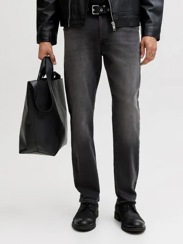 Tapered-fit-Jeans "JJIMIKE" mit Stretch und Used-Look - Herren-Tapered-fit-Jeans von Jack & Jones, langlebig mit Abriebeffekten im coolen Used-Look, ideal für lässige Freizeitlooks.