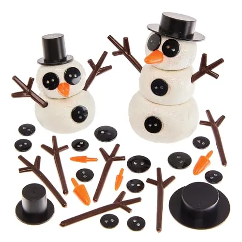 Baker Ross FX867 DIY-Schneemann-Zubehör-Set - Packung mit 120, Weihnachts-Kunsthandwerk-Deko-Sets für Kinder, Mittel
