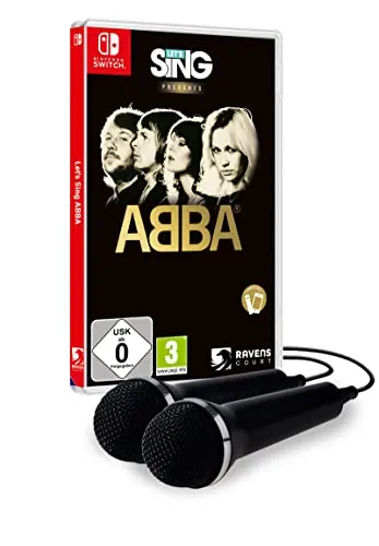 Let's Sing ABBA mit 2 Mikrofonen für Nintendo Switch - Unterhaltsames Karaoke-Spiel mit 31 ABBA-Klassikern und 7 Spielmodi. Ideal für Partys mit Freunden – singe und tanze zu Hits wie 'Dancing Queen'!