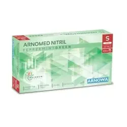 ARNOMED Nitril Peppermint Green Einmalhandschuhe, puderfrei, grün 386-S , 1 Packung = 100 Stück, Größe S
