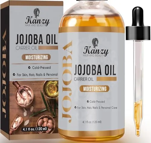 Kanzy Jojobaöl Kaltgepresst 120ml - 100% rein für Haut, Haare & Nägel - Hochwertiges Jojobaöl für intensive Feuchtigkeitspflege von Haut, Haaren und Nägeln. Ideal für alle Hauttypen, vegan und hexanfrei. Perfekt für die tägliche Anwendung.