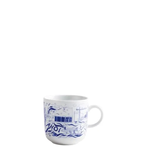 KAHLA 475300A00615C AHOI Marie Kaffeebecher 0,30 l Kleine Elbmusik | Kaffeetasse aus Porzellan im maritimen Stil