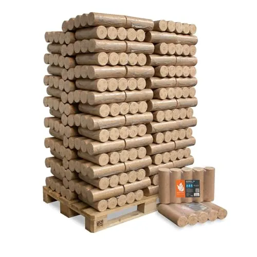 HEIZFUXX Holzbriketts Nestro XL Blue, 960 kg - Brennstoffe, hochwertige Holzbriketts für effiziente und umweltfreundliche Wärme, geliefert auf einer praktischen Einwegpalette.
