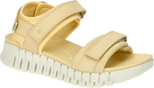Ecco GRUUV SOL Damen Sandale - Bequeme Sandaletten in Gelb - Wanderschuhe mit flexibler Gummisohle und weichem Textilfutter, ideal für entspannte Freizeitaktivitäten.
