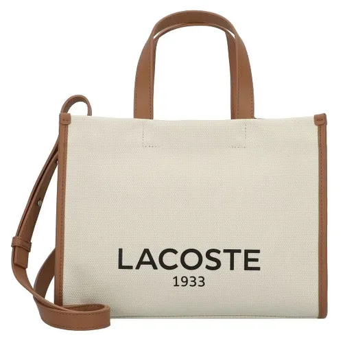 LACOSTE Heritage Canvas Shopping Bag Natural Tan - Stylische Handtasche aus Canvas, ideal für Freizeit und Büro, mit geräumigem Hauptfach und verstellbarem Schultergurt für maximalen Komfort.