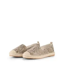 TOM TAILOR Lizenz Slipper Espadrilles mit Animal-Print beige 39 EU - Stylische flache Espadrilles in Größe 39 EU, ideal für den Alltag. Leichtes Design mit Animal-Print und angenehmem Tragekomfort für entspannte Sommertage.