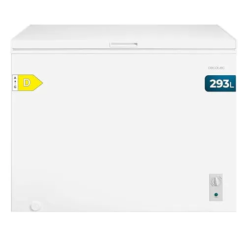 Cecotec Horizontal-Gefrierschrank 293L Bolero CoolMarket Chest 293M Weiß D. Korb mit Griffen, Mechanische LED-Steuerung, UltraContact D-Cool, Dual-Funktion, ZeroG-Tür (80º-30º), Fast Freezing, Kompakt