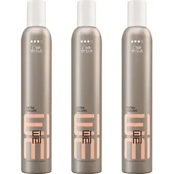 Eimi Extra Volume Schaumfestiger 3x500 ml - Erleben Sie beeindruckendes Volumen und starken Halt mit der Wella Eimi Extra Volume Mousse. Ideal für feines bis normales Haar, sorgt sie beim Föhnen für langanhaltende Fülle und Pflege.