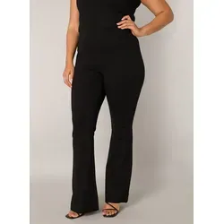 Treggings BASE LEVEL CURVY "Allie" - Damen, Größe 46, Schwarz - Stoffhosen mit aktueller Boocut-Form, figurbetont und aus elastischem Webstoff, ideal für vielseitige Freizeitlooks und pflegeleicht in der Maschinenwäsche.