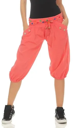 Malito Damen Haremshose - Leichte Baumwoll Pumphose für Sommer - Damen-Hosen: Perfekte Freizeithose für Strand, Sport oder Chillen. Luftiger Stoff und dehnbarer Bund bieten höchsten Komfort.